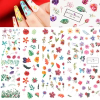 1sheet 3d nail sticker butterfly flower swallow back glue decal sliders for nail art decoration tattoo manicure envelopes tools