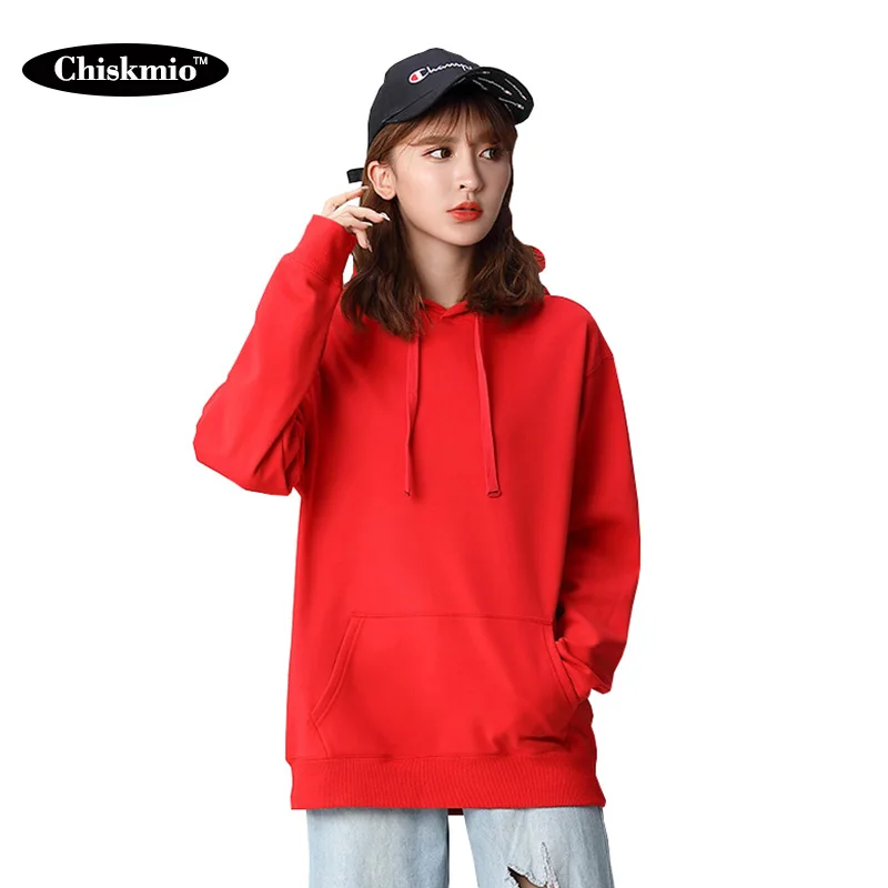 Женская толстовка Chiskmio с эластичным шнуром однотонная капюшоном топы длинным