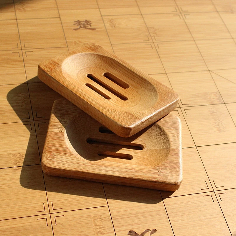 Фото 1 шт. желтая деревянная тарелка для мыла из натурального бамбука поднос кухонные