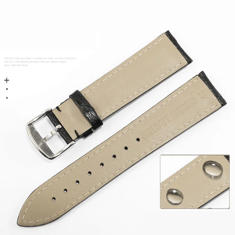 Ostrich Pattern Leather Watchband 12 13 14 15 16 17 18 19 20 21 22 23 24mm Black Blue Red Bracelet For Men And Women Watch Chain