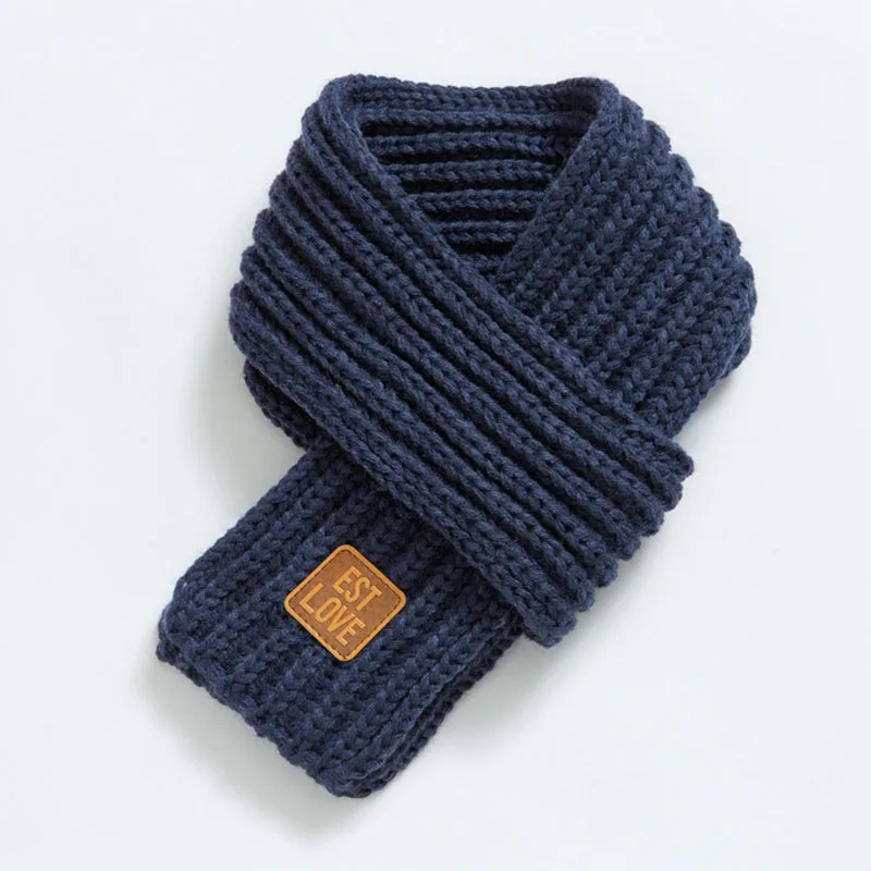 Мода, зимние детские шарфы, теплый шарф для маленьких мальчиков и девочек, однотонный мягкий шарф, воротник, детское эластичное кольцо - Цвет: K