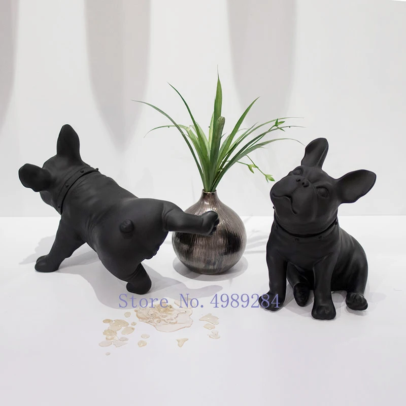 Французский бульдог украшение имитация собаки скульптура для дома гостиной
