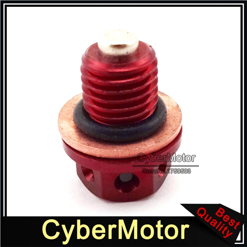 Красный Машинное Масло Магнитный дренажный болт разъем для китайский 50cc 90cc 110cc