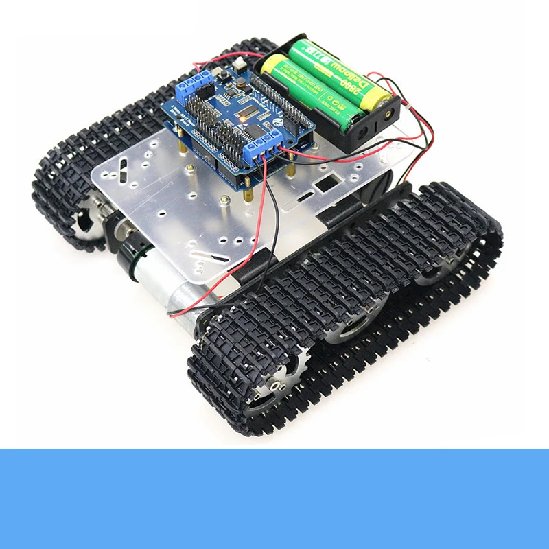 Wi-Fi беспроводной контроль мини T100 металлический RC робот танк шасси комплект+ espduv1 контроллер комплект высокий крутящий момент двигатель DIY для Arduino