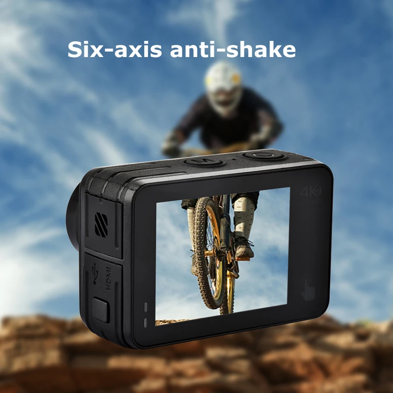 FCCWO original H12 Waterproof Action Camera 4K/60FPS 20MP LCD EIS Dual Screen WiFi Webcam Helmet Sports Video Cam go Sport pro |