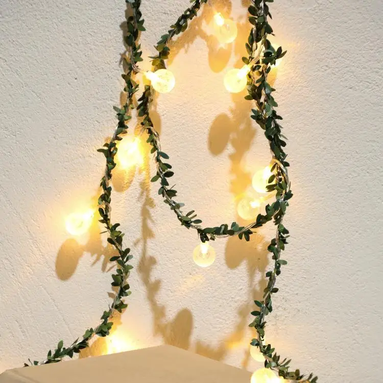 2 м 20 светодиодов имитация винограда листья лоза в Форме Розы бусины Гирлянда