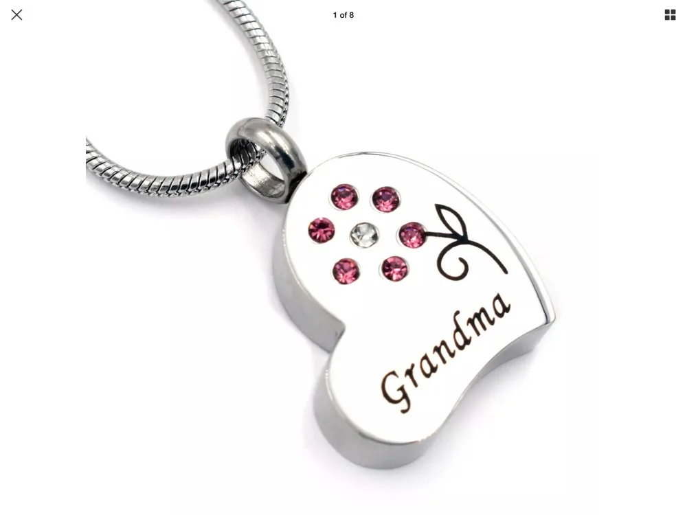 

MiniCremation Stainless Steel Heart Memorial Ash Keepsake Famliy Urn Necklace, No longer by my side, Forever in my heart