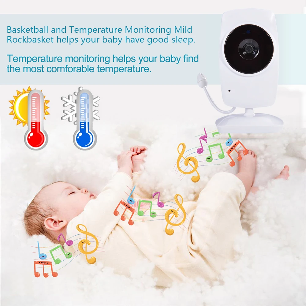Baby Monitor Wireless Video Color With 3.2Inches LCD 2 Way Audio Talk Night Vision Surveillance Security Camera |