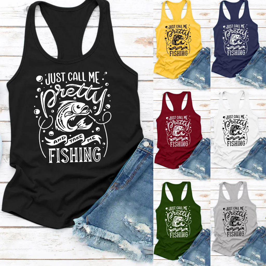 Женский топ с принтом рыбной ловли модный свободный надписью и v образным вырезом