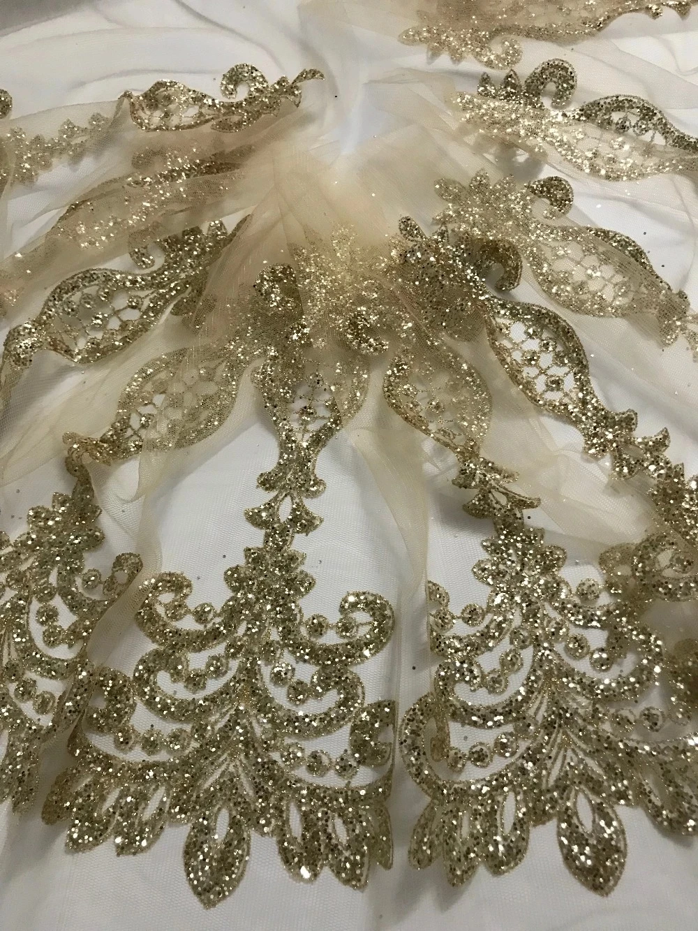 

Gold lace trim couture ribbon lace sewing material for dress lace sewing accessories