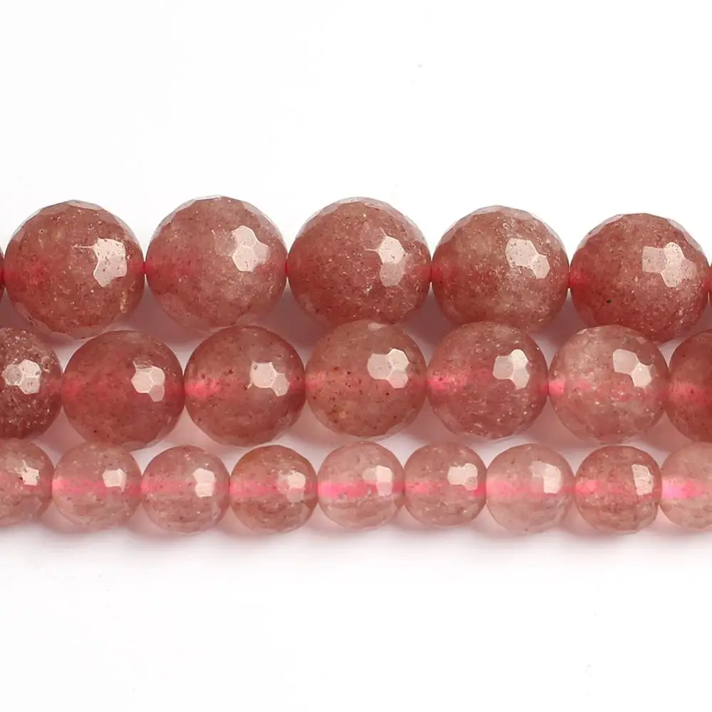 6/8/10 мм Гранёные с одной и плоские другой стороны натуральная вишня кварцевый