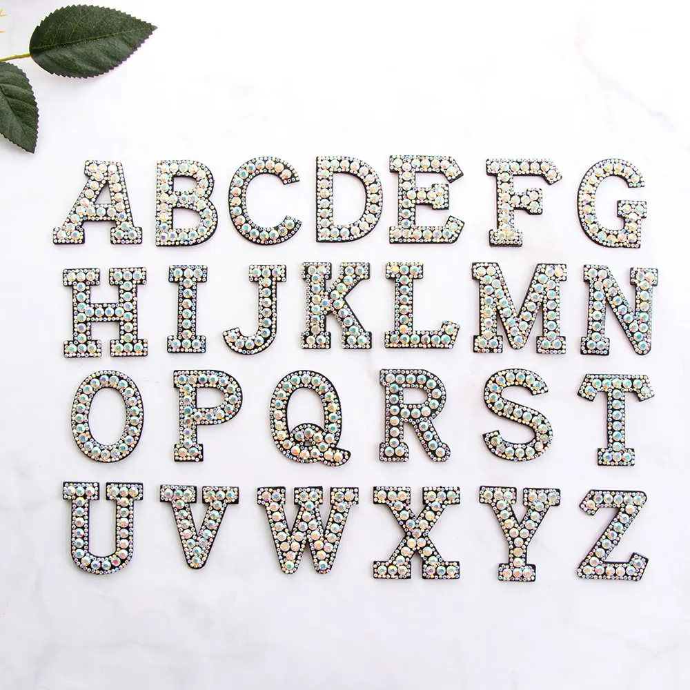 Новинка искусственная буква стразы алфавитная аппликация 3D нашивка с помощью