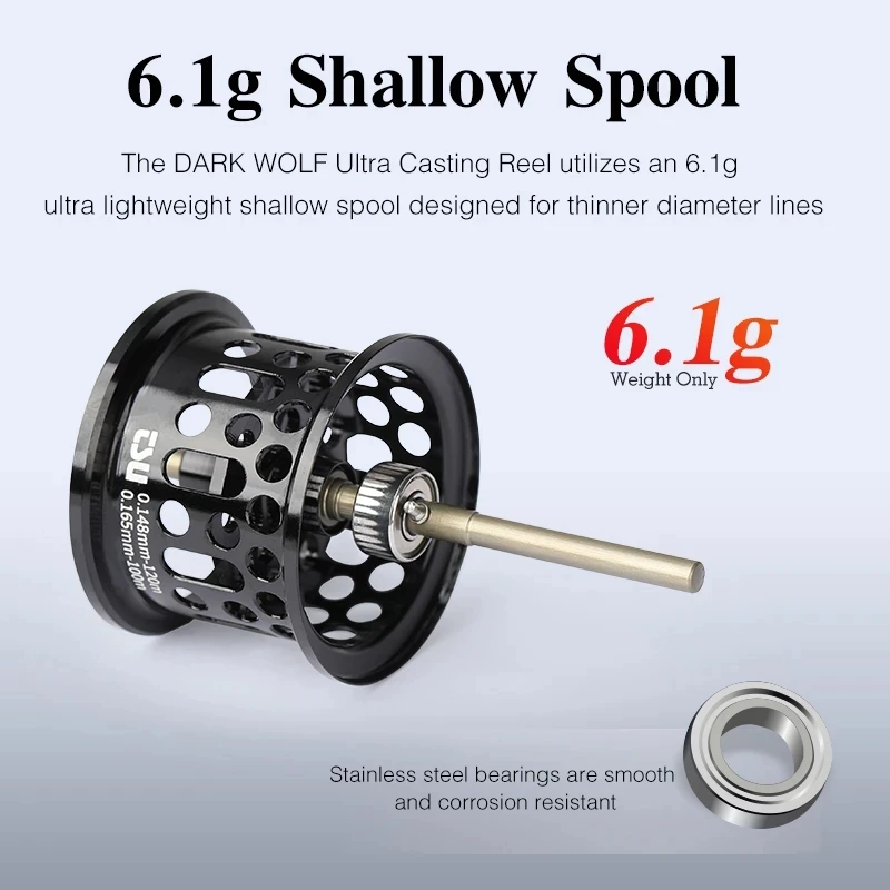 TSURINOYA 135g Ультралегкая 6 1g мелководье катушка Приманка тонкий Baitcasting DarkWolf KF50S