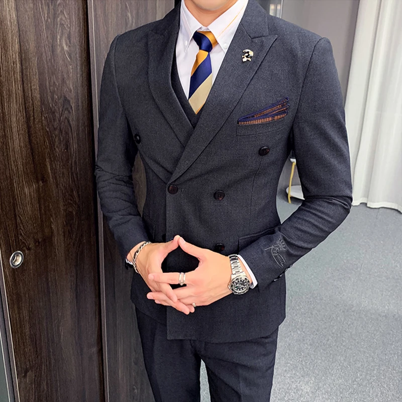 Азиатский sizeNew Новое поступление 2019 новый модный мужской костюм из трех