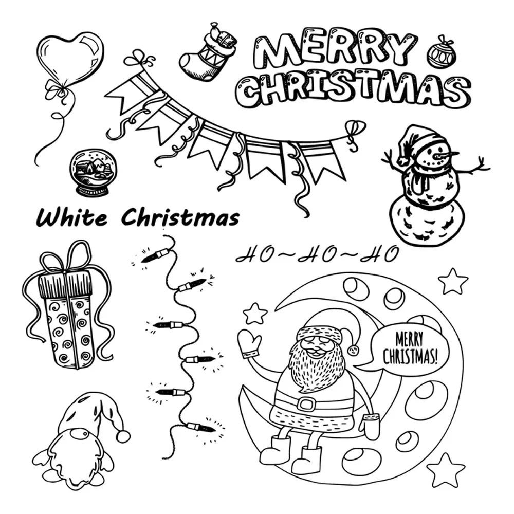 

DABOXIBO Santa On The Moon Clear Stamps Mold For DIY Scrapbooking Cards Making Decorate Crafts 2020 NEW Arrival