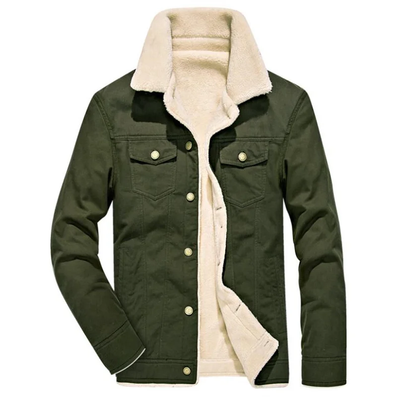 Tang Cool Brand Trend Cashmere Jacket Men's Autumn Winter New Washed Cotton Thickened Street Style Military Coat | Мужская одежда