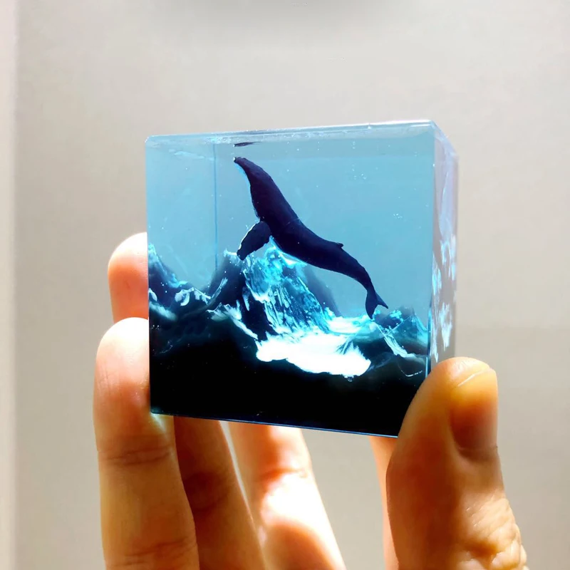 Эпоксидная смола ручной работы морской Кит горный КИТ пик кристалл желто