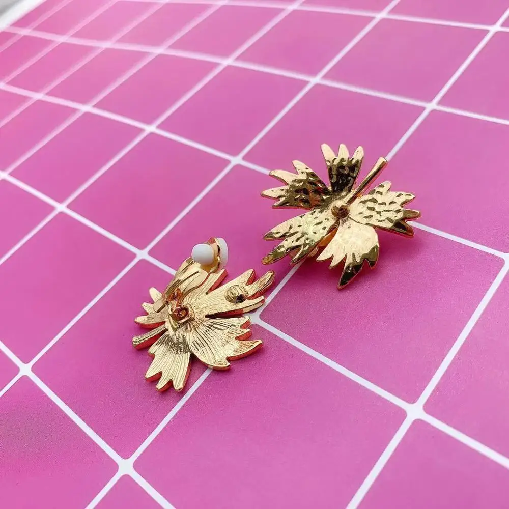 GOLD EARRINGS FASHION JEWELRY WEDDING PARTY GIFTS FEMALE ACCESSORIES GOOD QUALITY | Clip Earrings