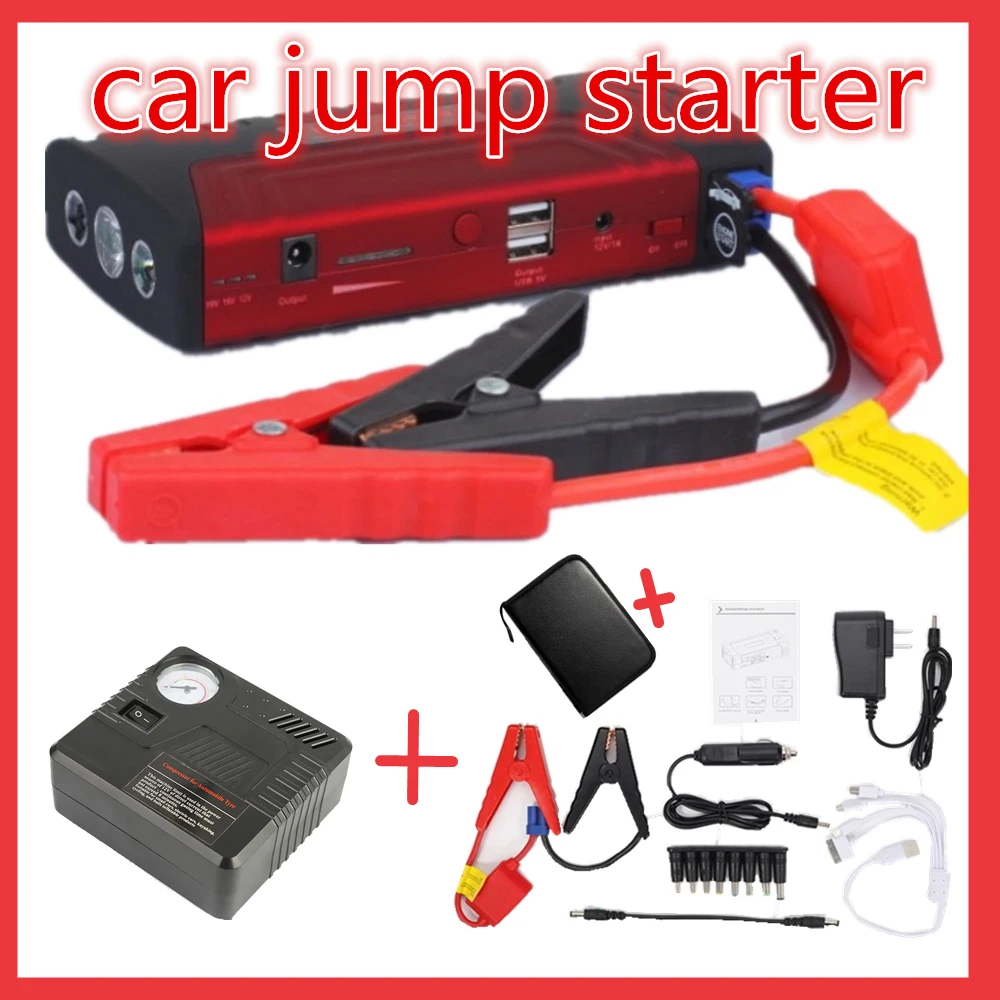

Auto Power Bank 600A Portable charger 12V Car Jump Starter Multifunction For Car Battery Booster Petrol Diesel With Three Lights