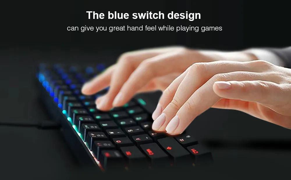 Motospeed CK61Gaming механическая клавиатура Английский красный переключатель синие металлические Проводные светодиодный фоновая подсветка RGB Anti-Ghosting для геймера
