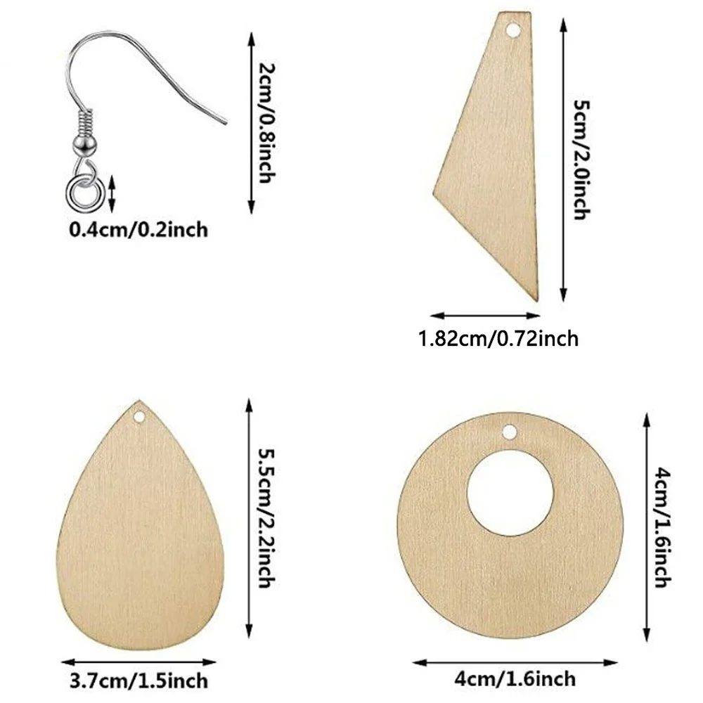 

Unfinished Wooden Earring Kit Pendant with Hook Jump Ring Jewelry DIY Sets