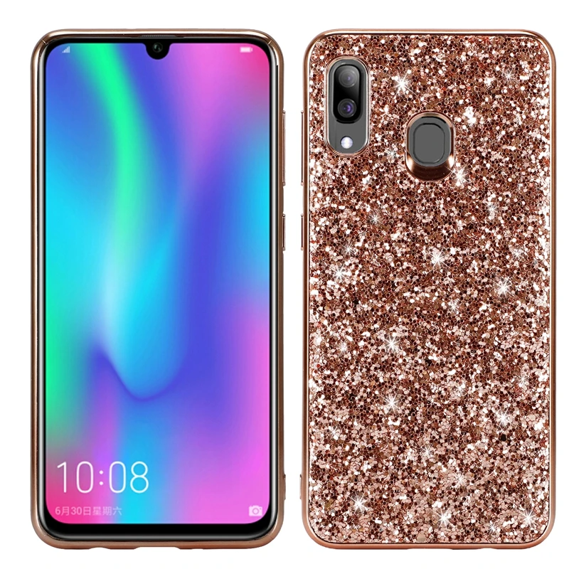 01 Блестящий жесткий чехол для samsung Galaxy A20 Мягкая силиконовая Обложка Бампер для samsung A20 A 20 A205F A205 SM-A205F Чехлы Bling - Цвет: 01