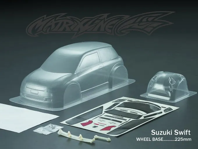 1 комплект Swift 1/10 1:10 M корпус корпуса автомобиля PC 225 мм Колесная база прозрачный чистый Без окрашивания Дрифт Корпус Корпуса для RC CARTEN M автомобиль