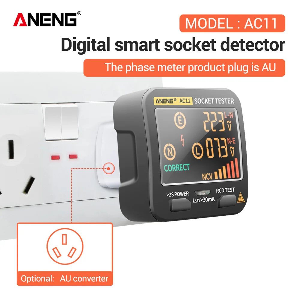 Многофункциональный тестер розеток AC11