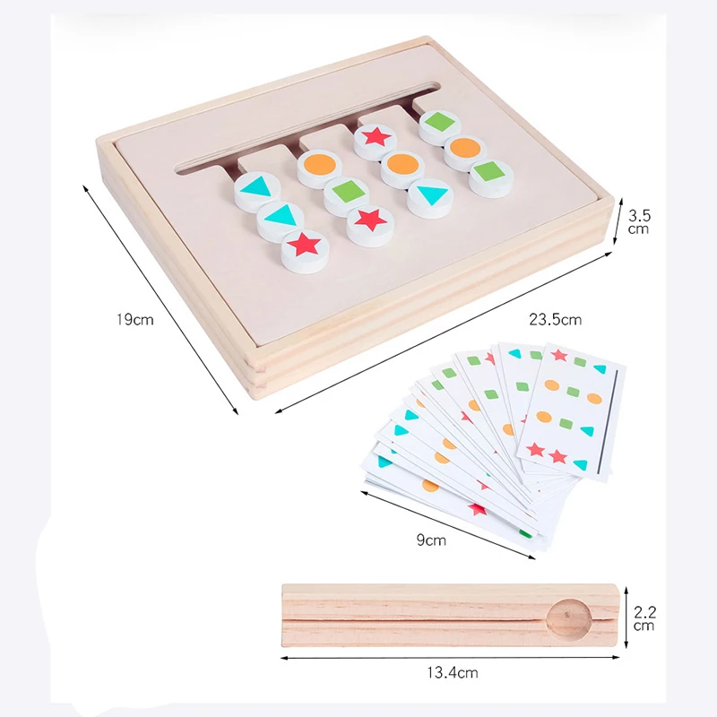 

Montessori Toy Colors and Fruits Double Sided Matching Game Logical Reasoning Training Kids Educational Toys Children Wooden Toy