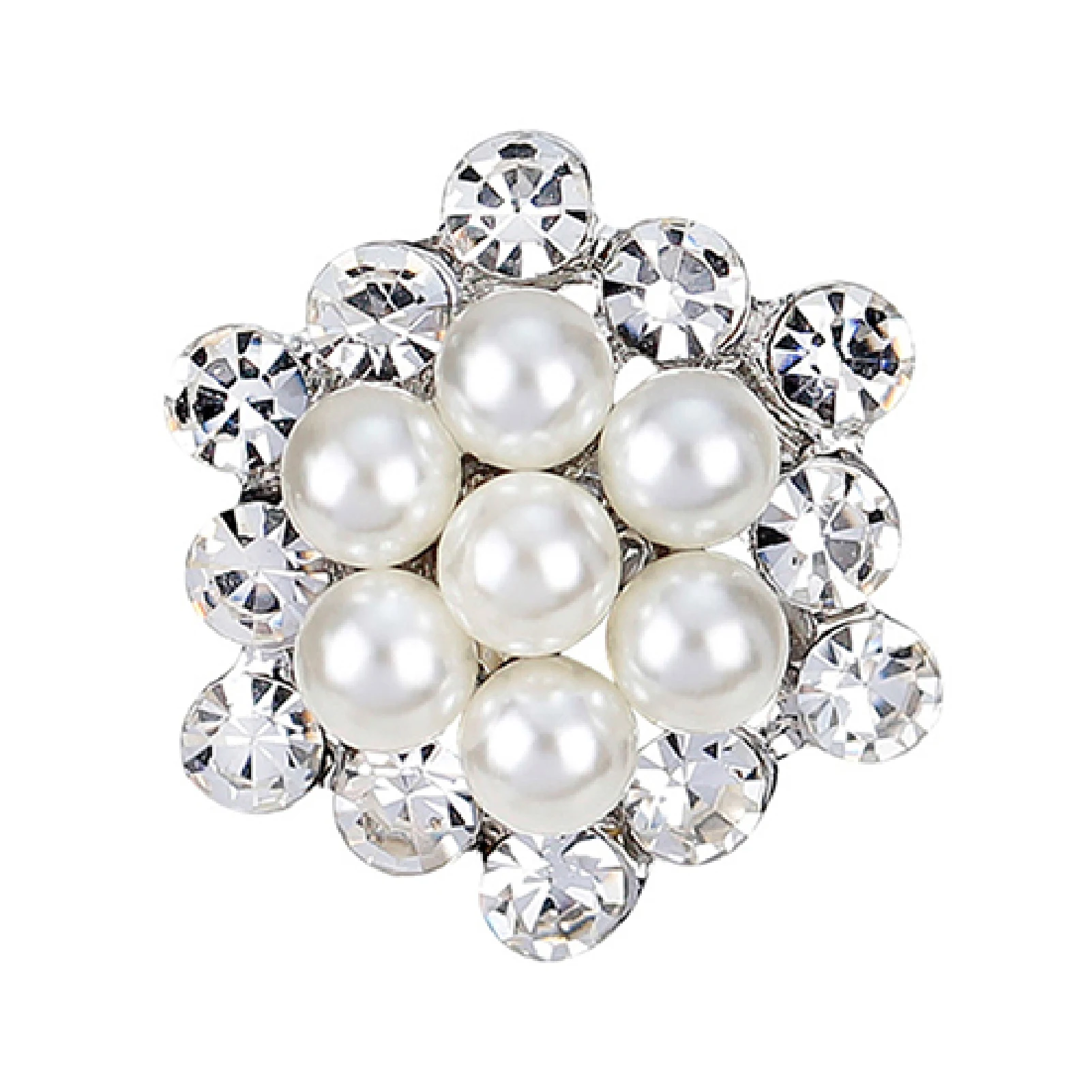

Pearl Brooch Fashion White Imitation Pearl Rhinestone Crystal Flower Bridal Brooch Pins Handmade For Wedding Hot Item