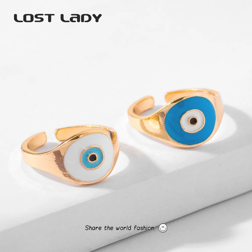 

Lost Lady Vintage Cute Evil Eye Rings For Women Fashion Gold Color Female Opened Knuckle Ring Finger Jewelry Accessories