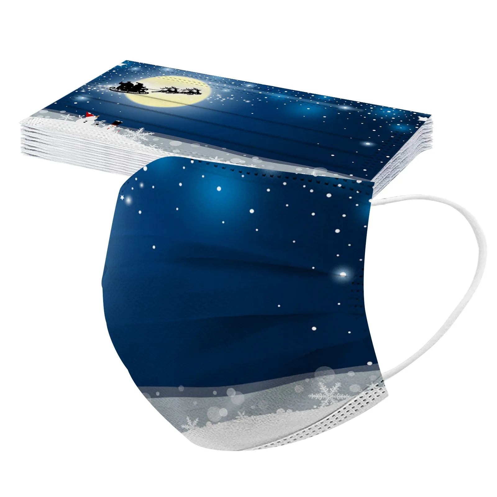 10 шт. одноразовые маски для лица с Санта-Клаусом и оленем | Тематическая одежда