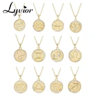 Lyvior 12 зодиака ожерелье с подвеской со знаком из стерлингового серебра 925 пробы Астрология круглое ожерелье для женщин Созвездие Ювелирные изделия