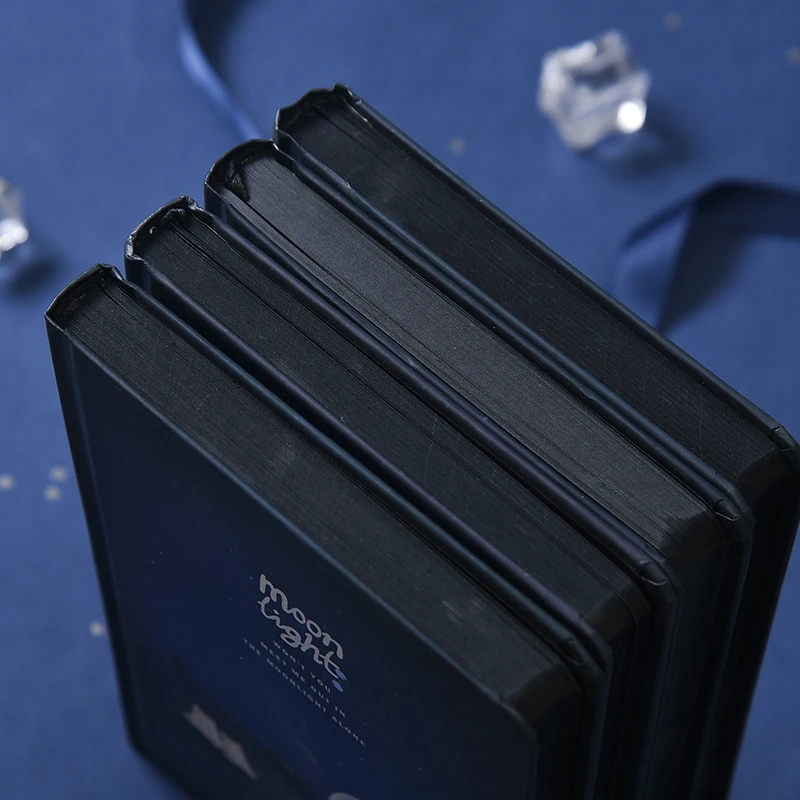 "Moonlight" Hard Cover Black Papers Sketchbook Notebook Journal Diary Blank Notepad Stationery Gift