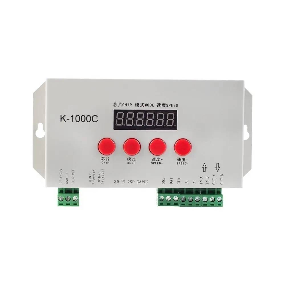 K1000C контроллер sd-карты RGB WS2801 WS2811 WS2812B LPD6803 светодиодный 2048 пикселей T-1000S