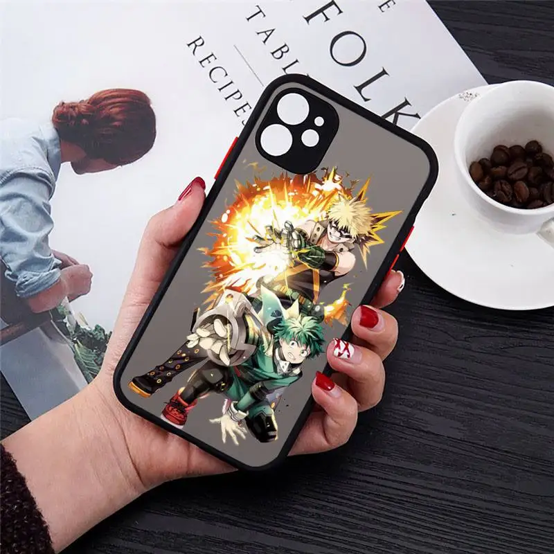 

Anime My Hero Academia Phone Cases Matte transparent For iPhone 12 Mini 11 Pro XR XS Max 7 8 Plus X Back Cover