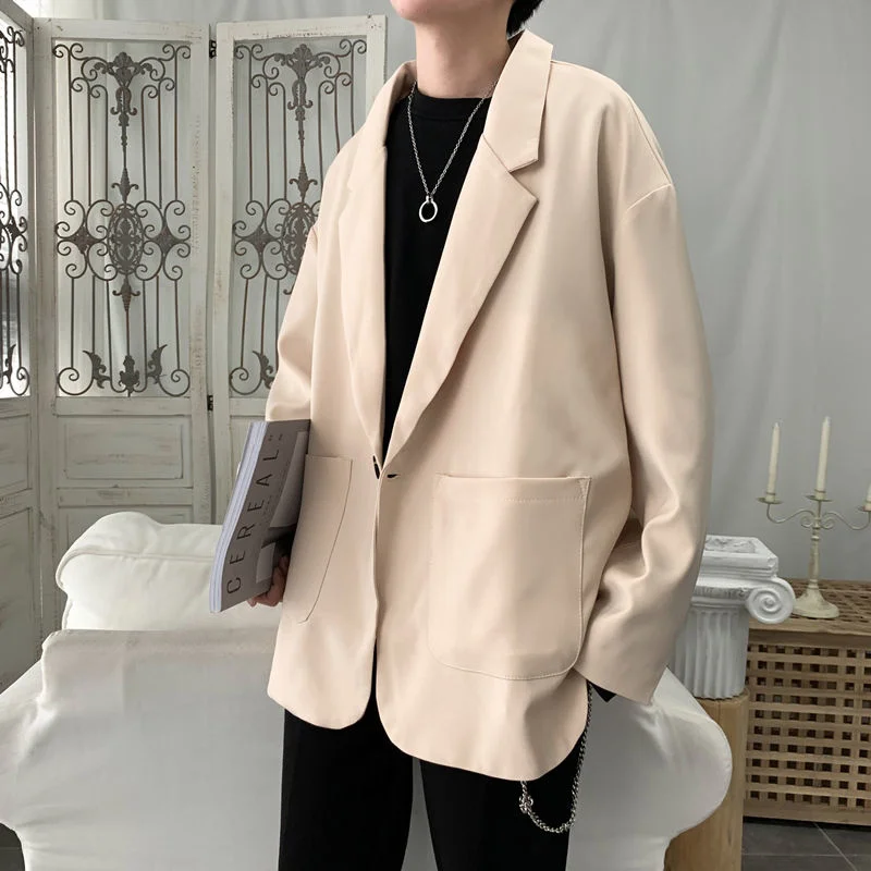 Осенний деловой костюм с одной пуговицей мужской корейский повседневный модный