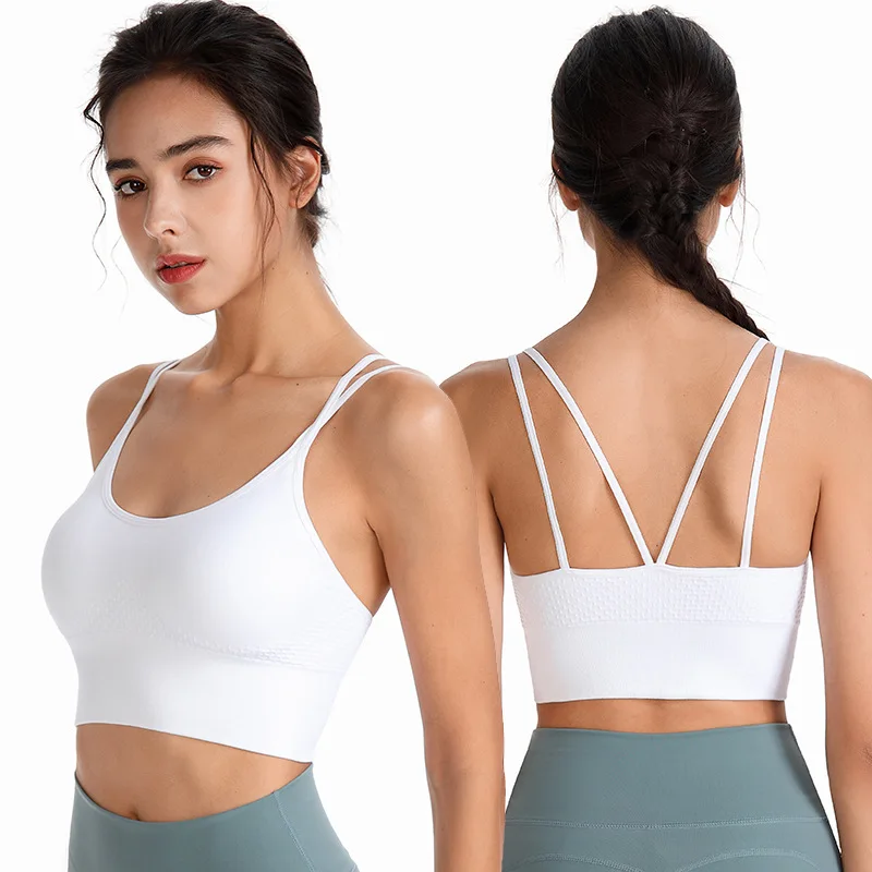 

American Plus Size Sports Bra Cross Beauty Back and Push Up Shockproof Sports Underwear Running Yoga Workout Exercise Underwear