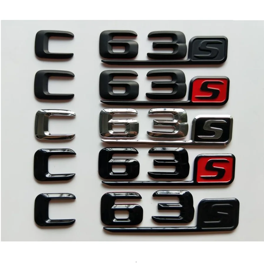 

Chrome Black 3D Letters Trunk Badges Emblems Emblem Badge for Mercedes Benz C204 A205 S205 S204 W204 W205 C63s C63 S AMG