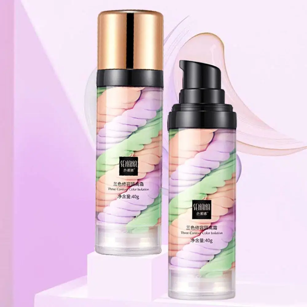 Три цвета Смешанная изоляция увлажняющая грунтовка основа для лица макияж