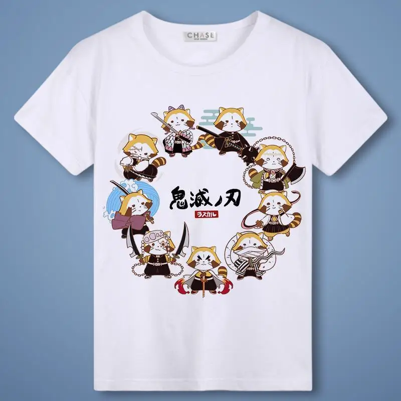 

Summer Fashion Short-Sleeved Tops Japanese Anime Demon Slayer Kamado Tanjirou Nezuko Printing Men Women Kids Funny Tees T-Shirt