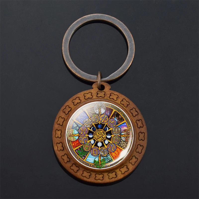 Новый деревянный брелок ручной работы специальный дизайн 12 созвездий Китайский
