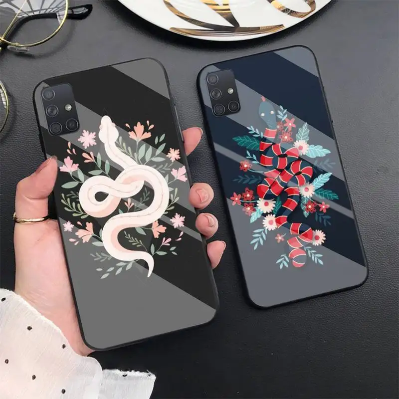 

Flower Snake Painting Soft Cover Phone Case For Samsung S6 7edge 8 9 10e 20plus S20 Ultra Note8 9 10pro A72018 Tempered Glass