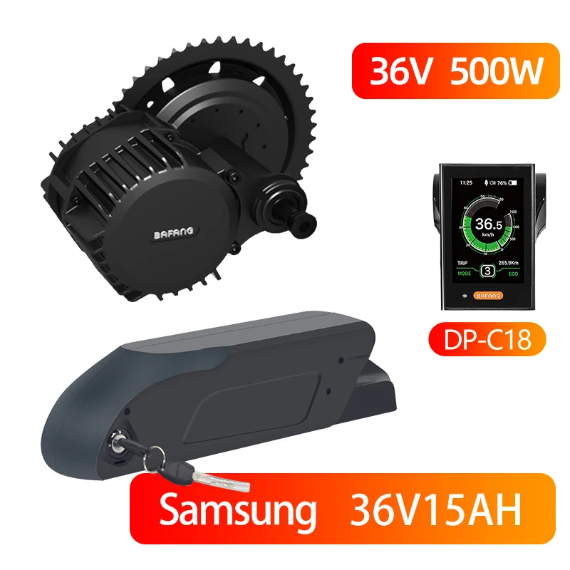 Bafang BBS02B 36 в 500 Вт среднемоторный привод 8fun BBS02 велосипед электрический e велосипед конверсионный комплект центральный двигатель eBike часть eBike Середина - Цвет: C18 36V15AH Samsung