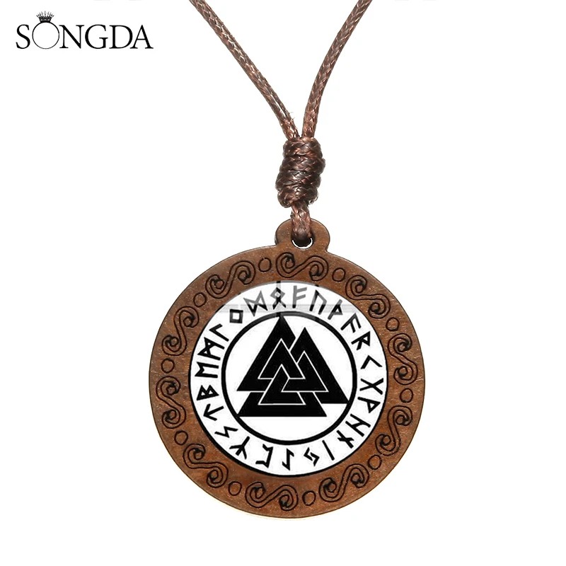 Vegvisir Викинг Valknut заявление Цепочки и ожерелья случайным Скандинавская Руна