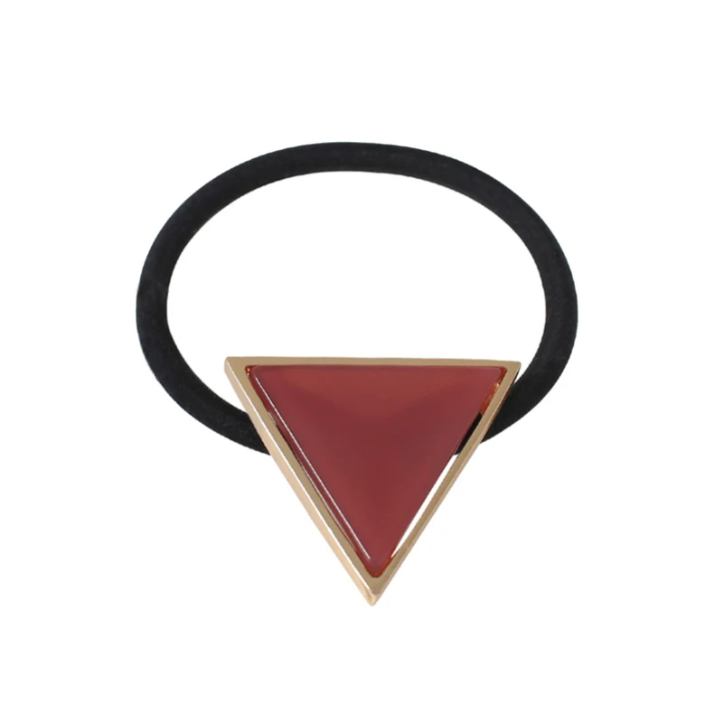 

Простые красные, серые, темно-синие, светло-кофейные треугольные резинки для волос из акрилового сплава, заколки для конского хвоста, головн...