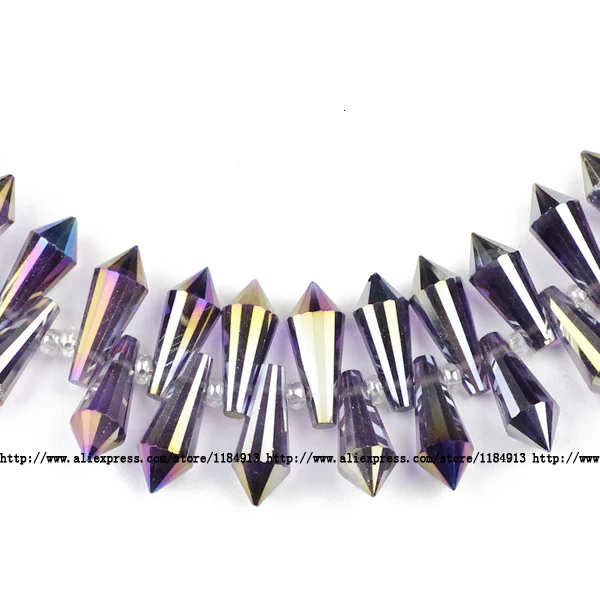 JS605 Violet JHNBY длинные конусные подвески в форме капли Австрийские хрустальные бусины 6*15 мм 50 шт стеклянные бусины для изготовления ювелирных изделий Аксессуары для браслетов - Цвет: JS605 Violet