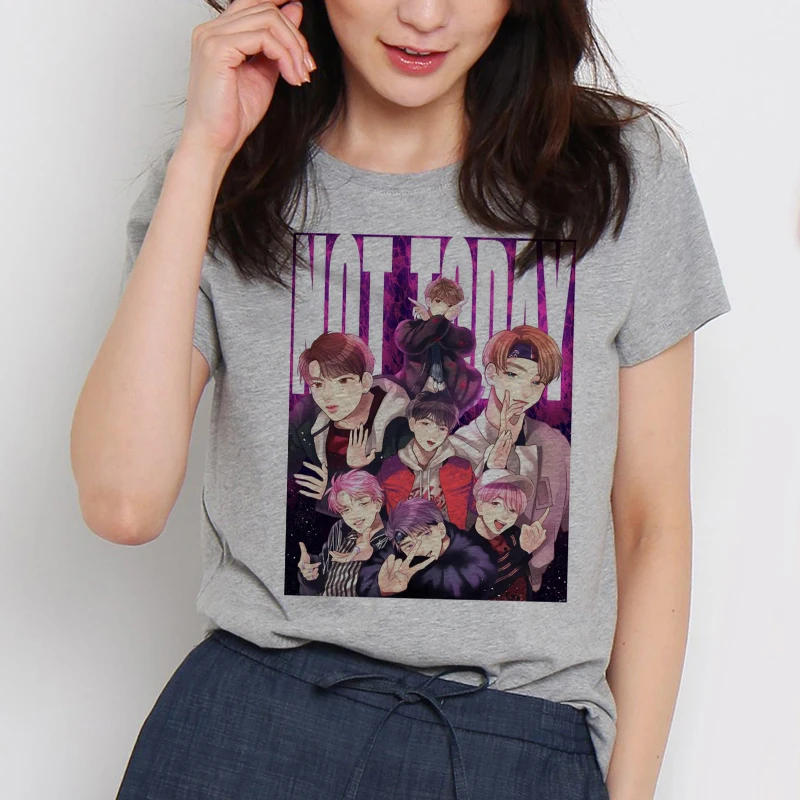Harajuku Ulzzang 2020 Kpop Футболка женская футболка в Корейском стиле JIN SUGA J HOPE JIMIN V