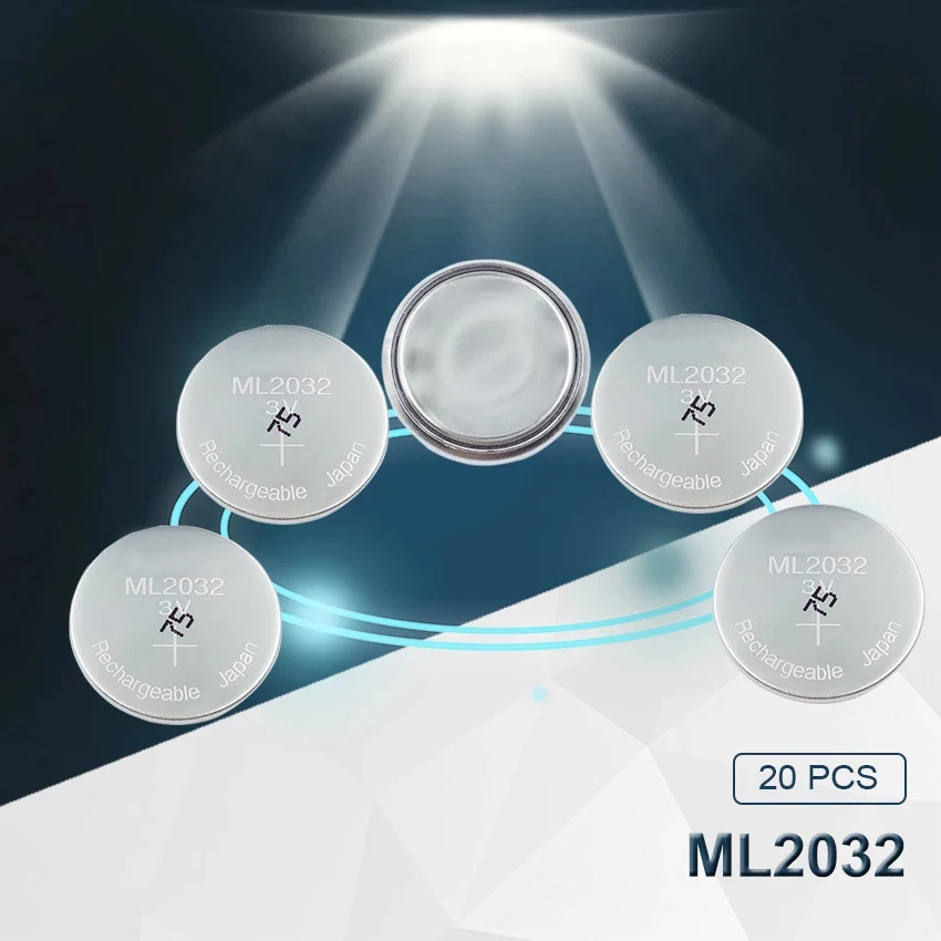 Оригинальный кнопочный аккумулятор Eaxell ML2032 3 в 20 шт. перезаряжаемая литиевая