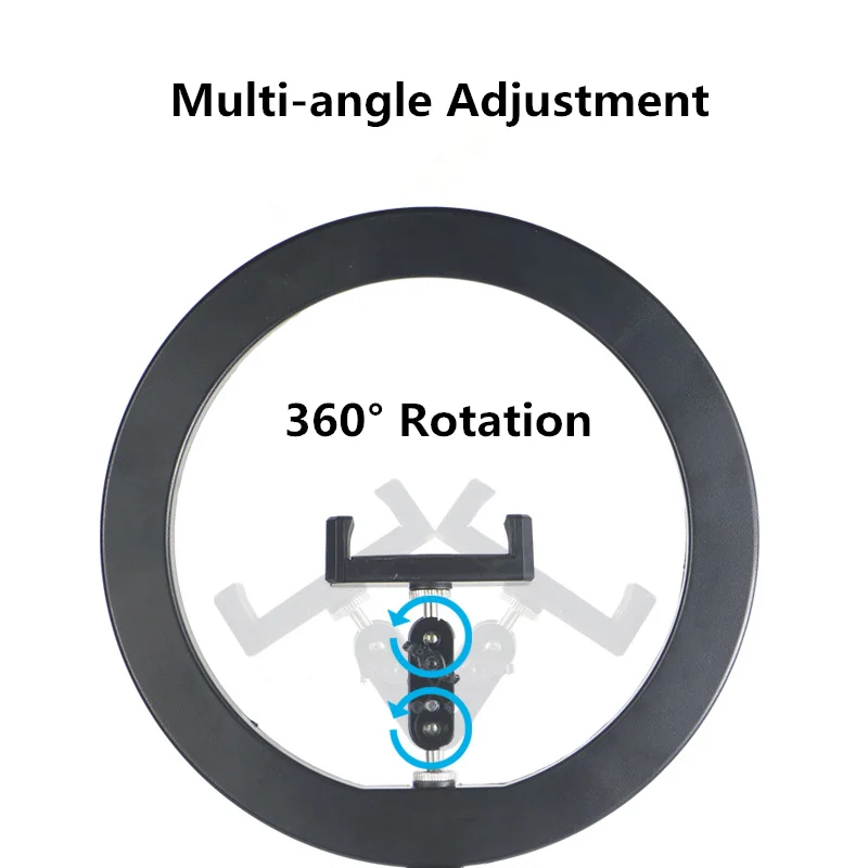 LED Ringlight Photography Selfie Fill Lamp With Mobile Phone Clip Holder Stand For Video Live Streaming Photo Studio Dimmable